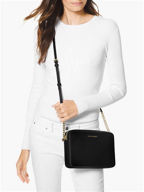 michael kors 32s4stvc3l|Jet Set Large Saffiano Leather Crossbody Bag .